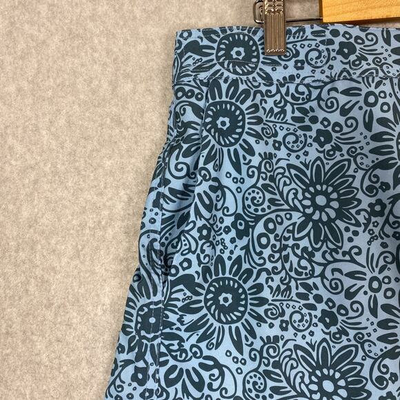 RipSkirt Hawaii Womens XL Blue Floral Wrap Skirt Side Pockets - Picture 2 of 8